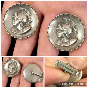 ¡GEMELOS RAROS, IMPRESIONANTES, ANTIGUOS GUERRERO ROMANO ESTERLINA/GLADIADOR! ¡FIRMADO! - Imagen 1 de 4