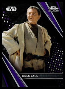2023 Topps STAR WARS CROMADO NEGRO OWEN LARS REFRACTOR PÚRPURA 4/125 #30 - Imagen 1 de 2