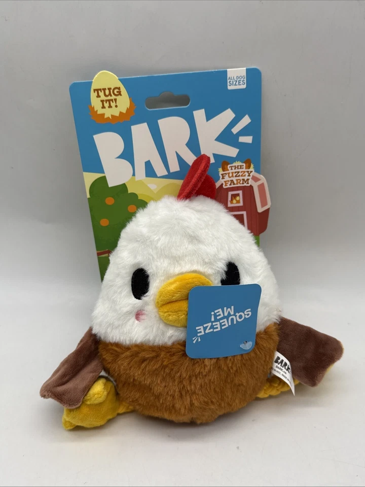 Bark Box Fuzzy Farm  Cock A Doodle Dude Chicken Rooster All Sizes Tug Dog Toy - Image 1 of 3