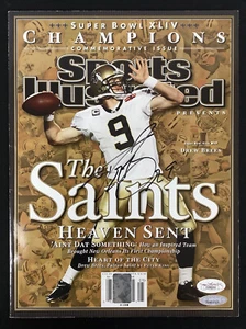 Drew Brees Signed Sports Illustrated 2/11/10 No Label NO Saints Autograph JSA - Picture 1 of 5