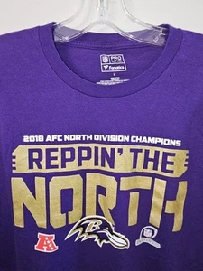 Baltimore Ravens 2018 Playoffs Large Mens Purple Graphic Logo Long Sleeve - Picture 1 of 11