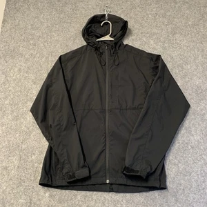 Royal Robbins Windbreaker Jacket Mens M Black Hooded Packable - Picture 1 of 16