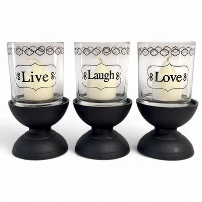 Juego de 6 candelabros votivos Sophia Elan Home "Live Laugh Love" 5,5" Foto 1 de 4