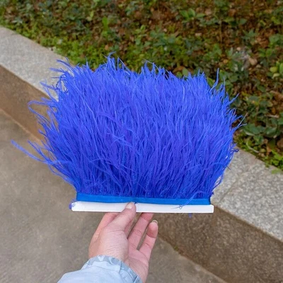 Cinta de recorte de plumas de avestruz esponjosas de 1 metro 8-10 cm pluma de granja para decoración J8 Foto 1 de 4