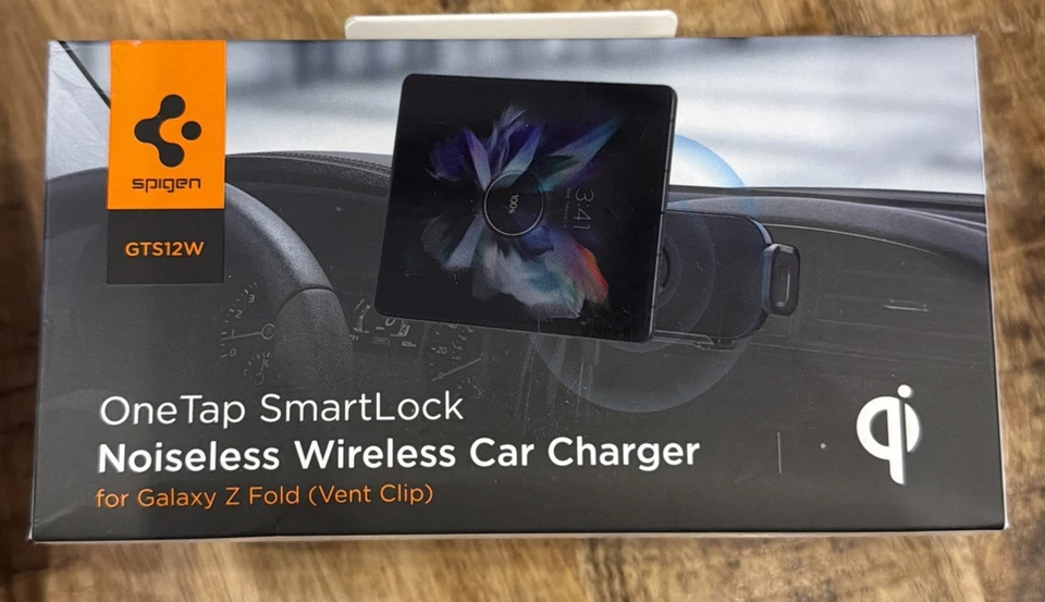 Cargador de coche inalámbrico silencioso Spigen OneTap SmartLock para Samsung Galaxy Z plegable Foto 1 de 1