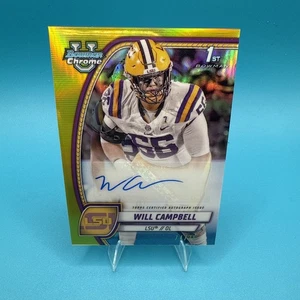 2024 Bowman University Chrome Prospect Autographs Will Campbell Auto /75 - Picture 1 of 2