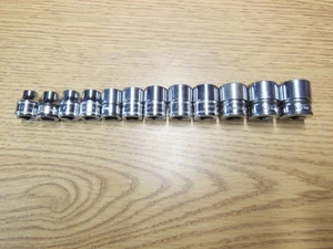 SNAP-ON FSM81-FSM191 8-19mm 12 Piece 3/8" Drive 6-Point Shallow Socket SET USA - Picture 1 of 3