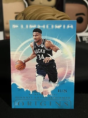 2024-25 Panini Origins - Euphoria Giannis Antetokounmpo #22 Turquesa 1/25 Foto 1 de 2