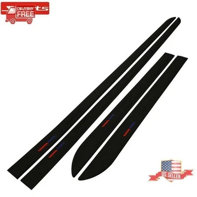 4Pcs Rubber Universal Car Body Side Skirt Line Sill Molding Trim Anti-Scratch US Foto 1 de 4