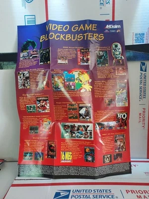 Sega Genesis Acclaim 1993 Promo Poster /Insert: w/ Alien 3, Simpson's - #cb50 - Image 1 of 4