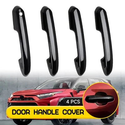 For 2021-2025 Toyota Highlander Left Right Door Handle Cover Set Glossy Black 4x - Imagem 1 de 4