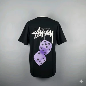 Camisa Stussy Mediana Negra De Gran Tamaño Ropa de Calle Dados Logo De Colección Gráfico Para Hombres - Imagen 1 de 12