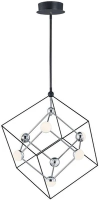 Iluminación de techo colgante geométrica de iones E20443-BKPC, 7 luces 41 vatios totales, 29" Foto 1 de 4