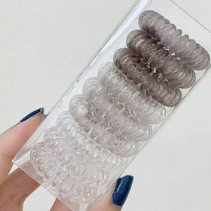 Elastic Coil Hair Ties Phone Cord Shaped Comfortable Wear Spiral Hair Ties F 3CS - Picture 1 of 12