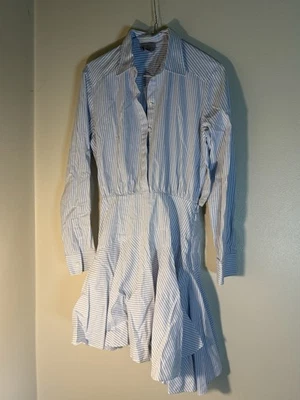 Grey Jason Wu Stripped Asymmetrical Striped Dress Size 2 - Image 1 of 4