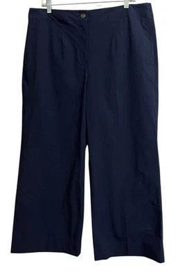 Nuevo con etiquetas Pantalones chinos Talbots Girlfriend azul marino pierna ancha algodón elástico PETITE 16 Foto 1 de 4