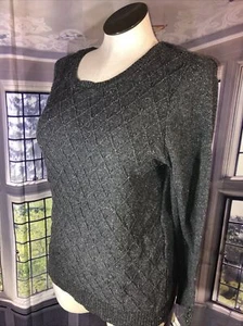 Karen Scott S NWT Diamond Cable Knit Sweater Gray Charcoal $47 🧡 - Picture 1 of 10