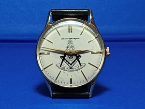 GIRARD PERREGAUX "Masonic dial" Classic Men Wrist Watch for Men Ca. 1950 - Picture 1 of 11