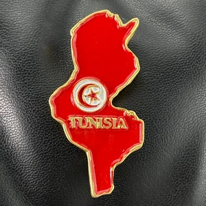 TUNISIA🇹🇳METAL FRIDGE MAGNET✅AFRICAN COUNTRY MAP WITH NATIONAL FLAG SOUVENIR🎗 - Picture 1 of 3