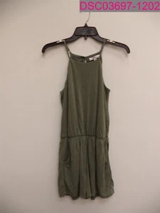 Moa Moa Women's Sleeveless Romper with Pockets Size XS Olive Green 1000179778 - Picture 1 of 6