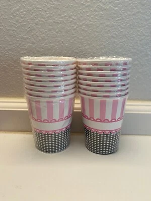 Lot 2 Sweet Baby Feet Pink Girl Baby Shower Party Supplies 9oz Paper Cups 16 Ct - Image 1 of 2