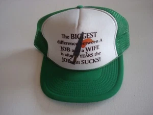 TRUCKER NOVELTY SEX WIFE 1990S BIG LOGO snapback DEADSTOCK HAT CAP VINTAGE E1 - Picture 1 of 2