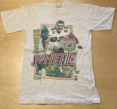 Vintage 90s Salem Sportswear Philadelphia Eagles Reggie White T-Shirt S 1990 NFL - Image 1 of 4