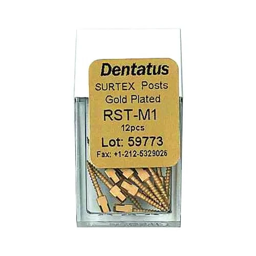 Dentatus RST-M1 Surtex Classic Gold Plated Posts Medium 1 M1 1.05 mm 12/Bx - Изображение 1 из 1
