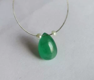 3.75 ct Natural Brazilian Emerald Smooth Teardrop Briolette Single Bead - Picture 1 of 7