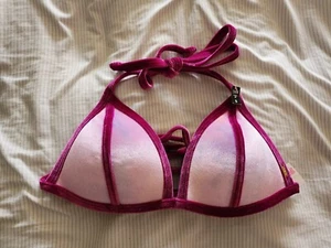 Victorias Secret PINK Swim Push Up Triangle Padded Bra Bikini Top Pink Velvet S - Picture 1 of 3
