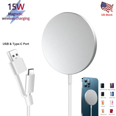 MagSafe Charger For iPhone 16 15 14 13 12 Pro Max SE Magnetic Fast Charging Pad - Image 1 of 4