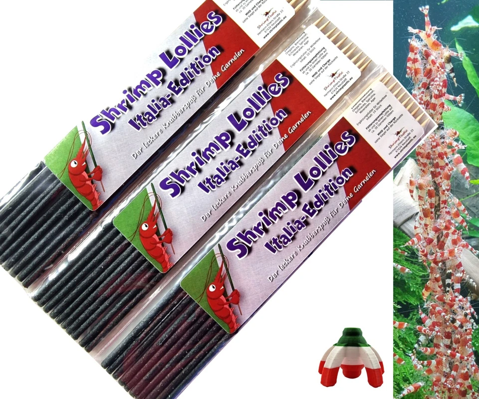 Shrimp Lollies Italia mit Oregano / 10 Stück / Garnelen Futter Lutscher Sticks - Bild 1 von 1