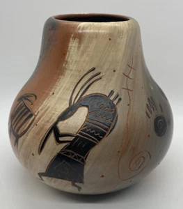 Cedar Mesa Native Pottery Rock Art Arch Canyon Vase 5.5" Anasazi Kokopelli - Picture 1 of 8
