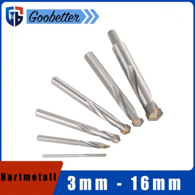 Hartmetall Bohrer Spiralbohrer Metallbohrer 3 bis 16 mm mit reduziertem Schaft - Bild 1 von 4