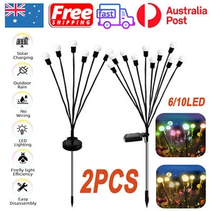 Lights Swaying Garden LED Packs Firefly-Lamp Decor Yard Powered 2 Solar Outdoor - Picture 1 of 16