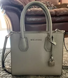 Grey Michael Kors Wallet 2 handles 1 Crossbody handle 2 compartments 1 zippe - Picture 1 of 4
