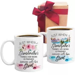 Est 2025 Baby Reveal Mug Set Pregnancy Announcement Grandparent Grandma Grandpa - Picture 1 of 4