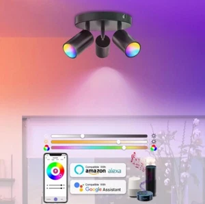 FOAONO Smart Dimmbar Schwarz Schienenbeleuchtung RGB Kompatibel mit Alexa Google Home - Bild 1 von 5
