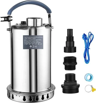 High-Efficiency 1HP PANRANO Sump Pump—Stainless Steel, Multi-Use, Easy Install - Image 1 of 4
