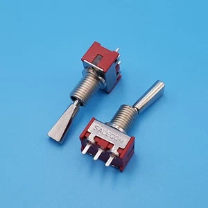 2Pcs T7013-U 3Pin ON-ON 2 Positions Flat Lever SPDT PCB Mini Toggle Switch - Picture 1 of 6