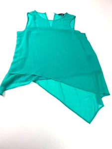 Vince Camuto Turquoise Side Slant Layer Tank Blouse Size S - Picture 1 of 7