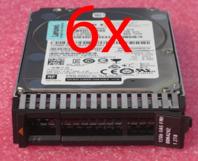 6x Lenovo SystemX 1.2TB 2.5" 10K SAS 12Gb/s G3HS HS 2.5" Internal HDD 00NA262 - Image 1 of 4