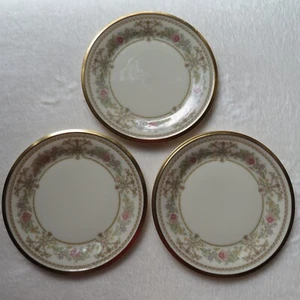 3 Lenox "Castle Garden" 6-3/8" Bread Plates Bone China 24K Gold Trim Made in USA - Picture 1 of 3