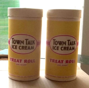 TOWN TALK GELACE CREAM TREAT ROLL 2 CONTENITORI BINGHAMTON NY CLOVERDALE FARMS ARREDAMENTO - Foto 1 di 5