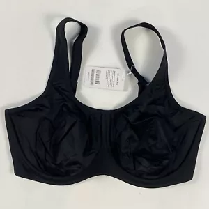 SYROKAN Women Sports Bra Size 44G Black Max Control Solid High Impact Underwire - Picture 1 of 9