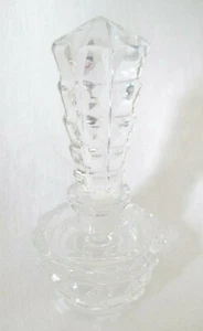 Cut Glass vintage small PERFUME BOTTLE & STOPPER - Picture 1 of 5