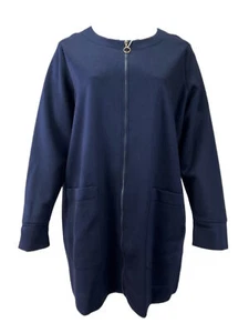 Marina Rinaldi Women's Navy Occupare Patch Pockets Zipper Jacket NWT - Picture 1 of 3