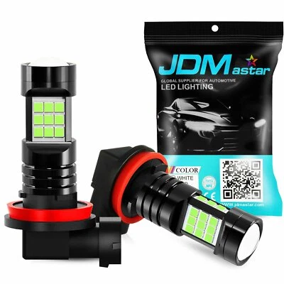 JDM ASTAR 2x Ice Blue H11LL  High Power 27-SMD 1200LM LED Fog Lights Bulbs - Image 1 of 4