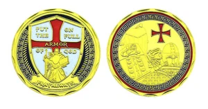 ★★ MEDAILLE PLAQUéE OR TEMPLIERS / FRANC MACONNERIE MACON ★★ A - Picture 1 of 3