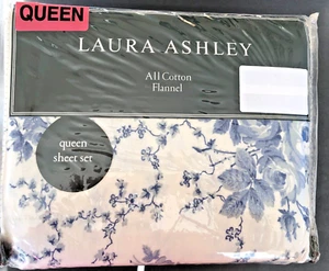 Laura Ashley SOPHIA QUEEN sheet set. cotton FLANNEL . NEW - Picture 1 of 5